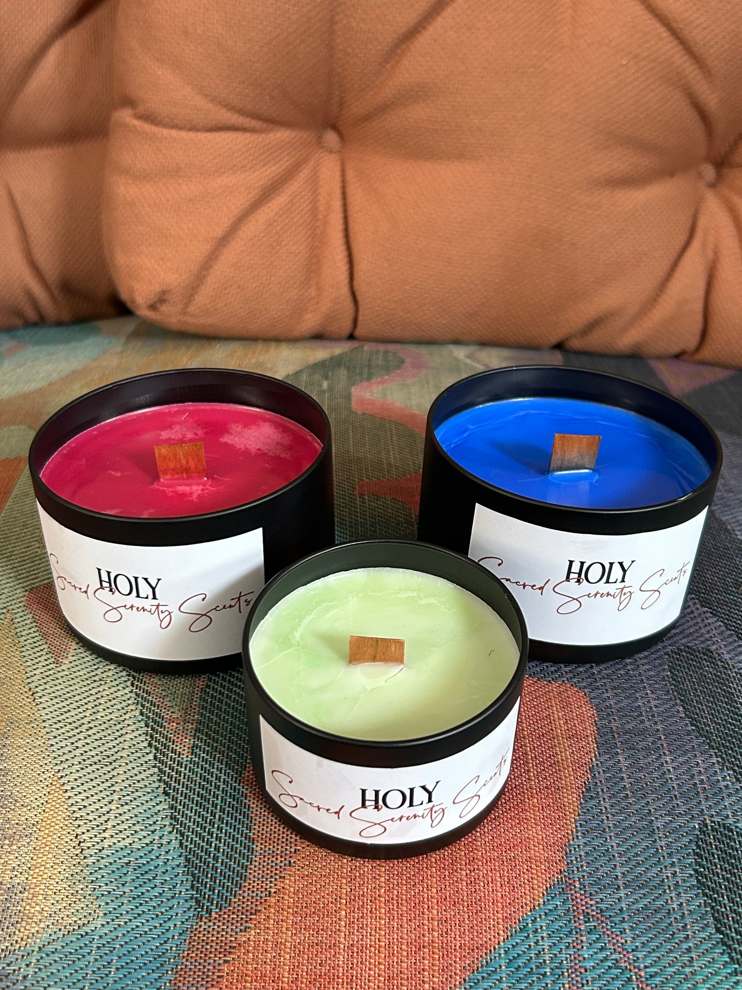 3 Sacred Serenity Scents “HOLY” Scented Wooden Wicks 8 oz Candles